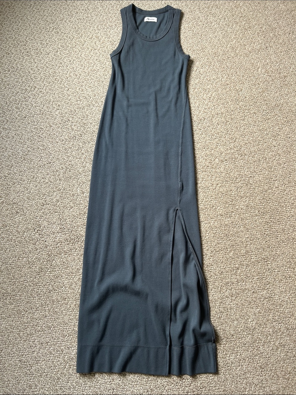 Sleeveless Maxi Tank Dress in Deep Slate Blue
